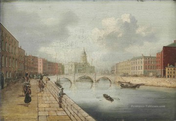 Une vue de la rivière Liffey Dublin par la ville de William Sadler Peinture à l'huile